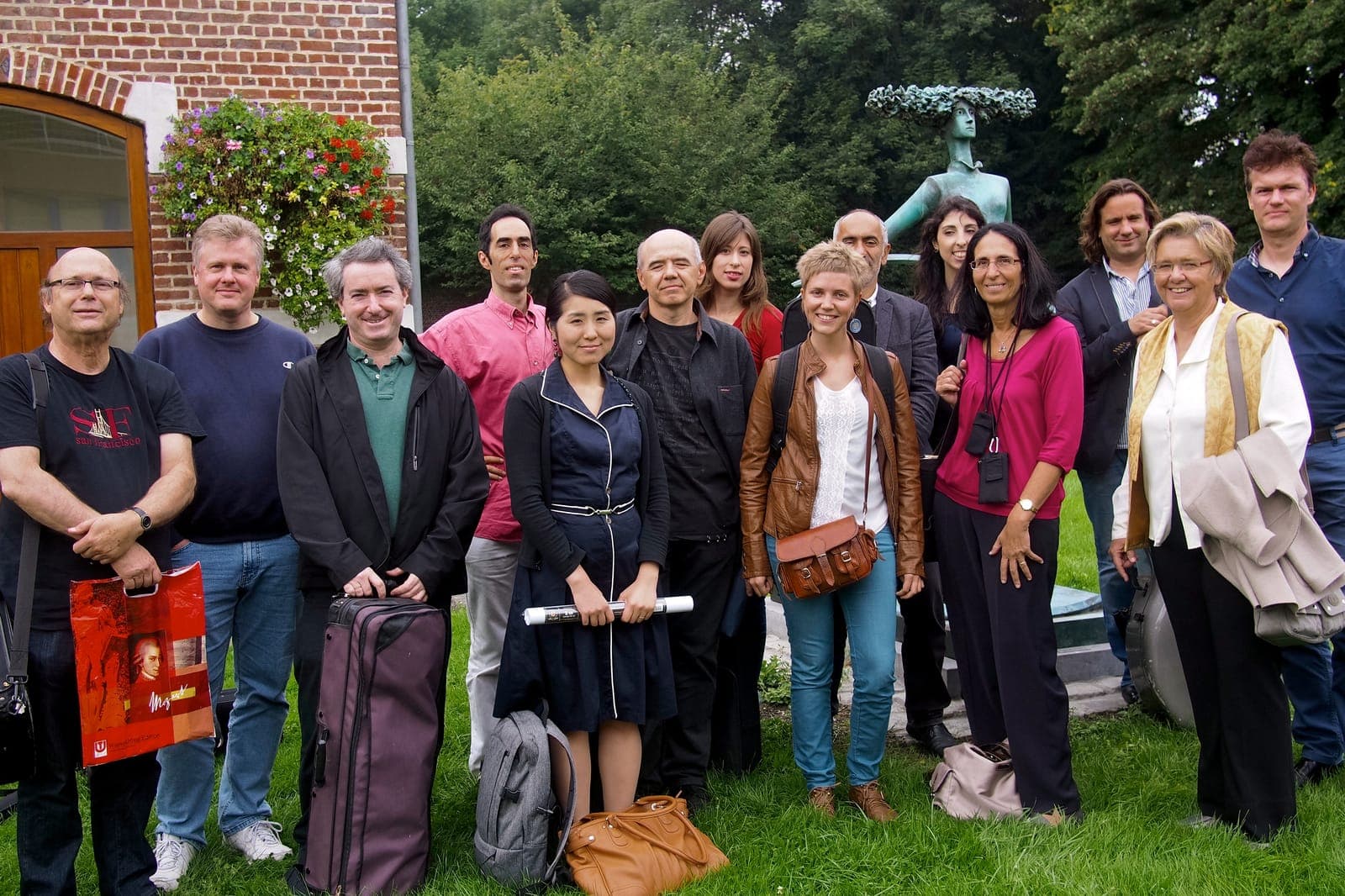 Festival artists gathered at dinner